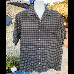 Dickie Short Sleeve Button Down Plaid Shirt XL